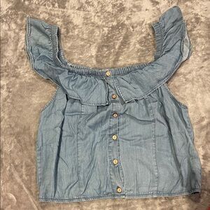 Becel Blue Denim Off-Shoulder Top